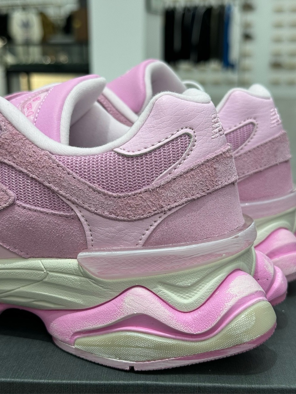 New Balance 9060 Pink Purple Suede Mesh Sneakers - Picture 5 of 9